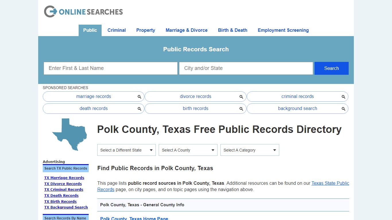 Polk County, Texas Public Records Directory